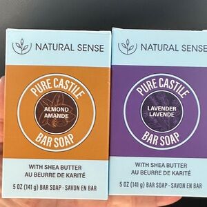2 Pure Castile Bar Soap Almond & Lavender Natural Sense